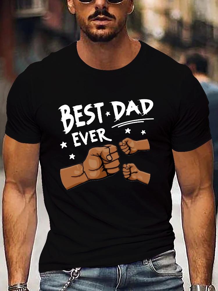

100% Cotton Summer Men s T Shirt Soft Breathable Fabric BEST DADA EVER Pattern Print Versatile Item Suitable Daily Commuting S