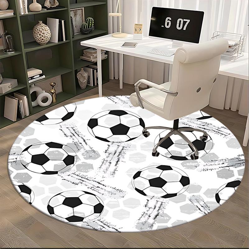 Tappetini per Sedia da Ufficio con Pallone da Calcio, Tappeto con Motivo Calcistico per Arredamento Casa, Regalo Tappeto per Ufficio, Adatto per Camera da Letto, Soggiorno, Varie Stanze1118