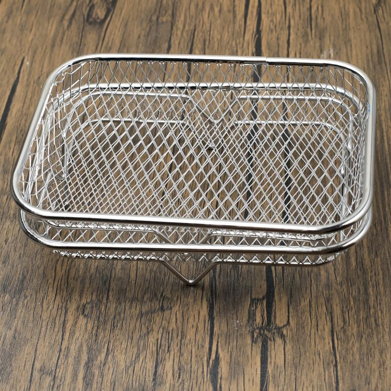 Edelstahl-Luftfritteusen-Rack, 3-stufiger Dörrkorb, ofenfester Kochrost, spülmaschinenfest, runder Grillrost, langlebiges, leicht zu reinigendes Zubehör