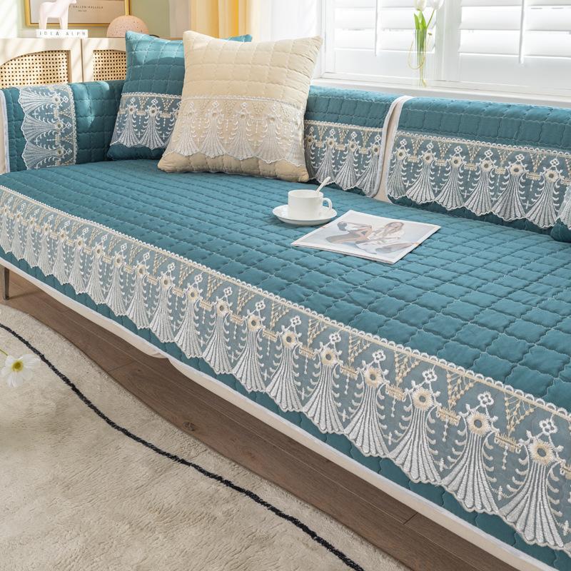 Sofa Cushion for All Seasons, High-end Modern Simple Living Room Fabric Non-slip Cushion Sofa Cover Backrest Cover