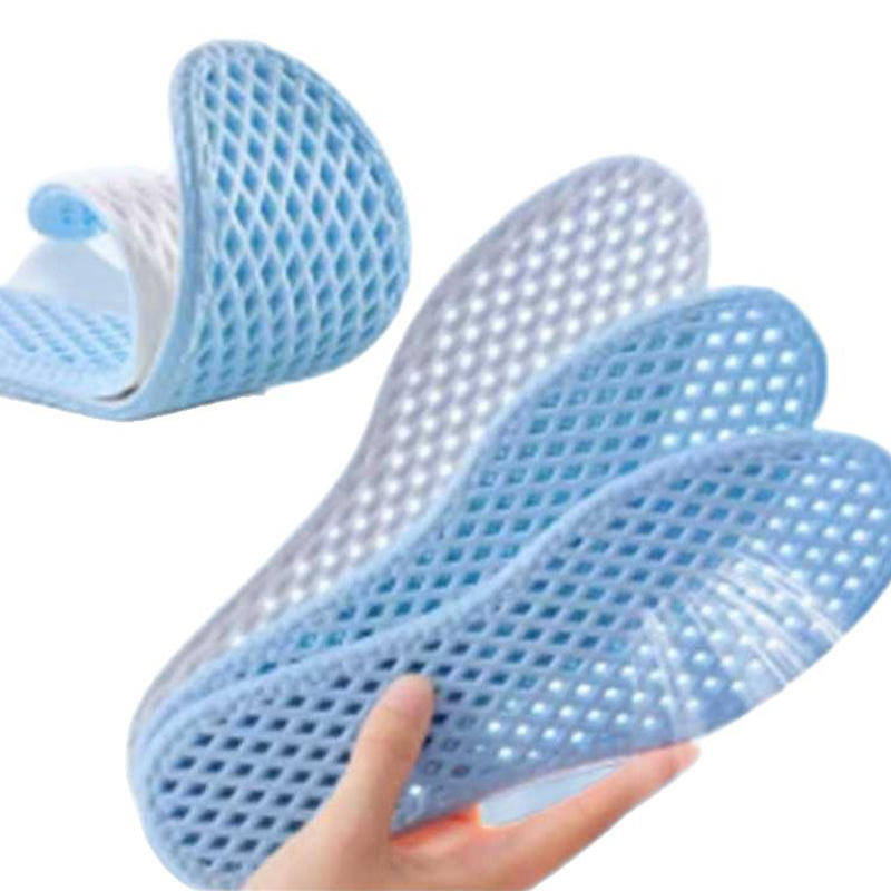 5Pairs Summer Cool Feeling Sports Insoles Shoe Insert for Men Women Sweat-absorbing Breathable Outdoor Barefoot Shoe Liners