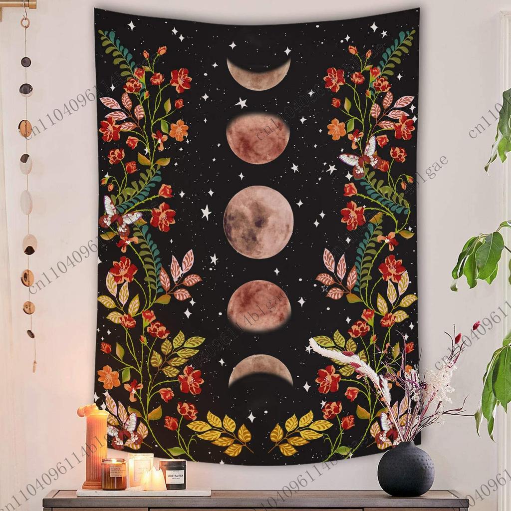 Exquisite Botanical Pattern Wall Decor Mandala Floral Fantasy Theme Tapestry Aesthetic Room Decor Backdrop Cloth