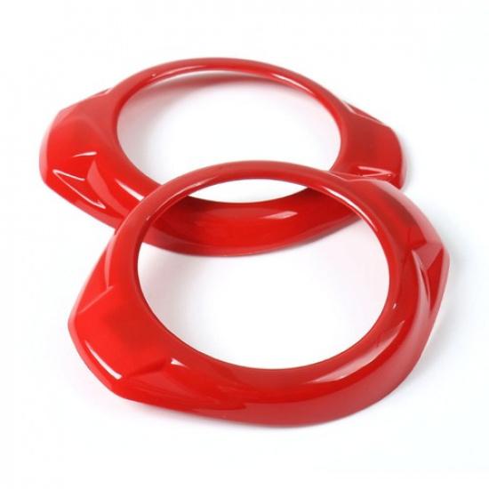 Fit For Jeep Wrangler JK 2015-2018 ABS Red Dashboard Speaker Cover Trim 2PCS