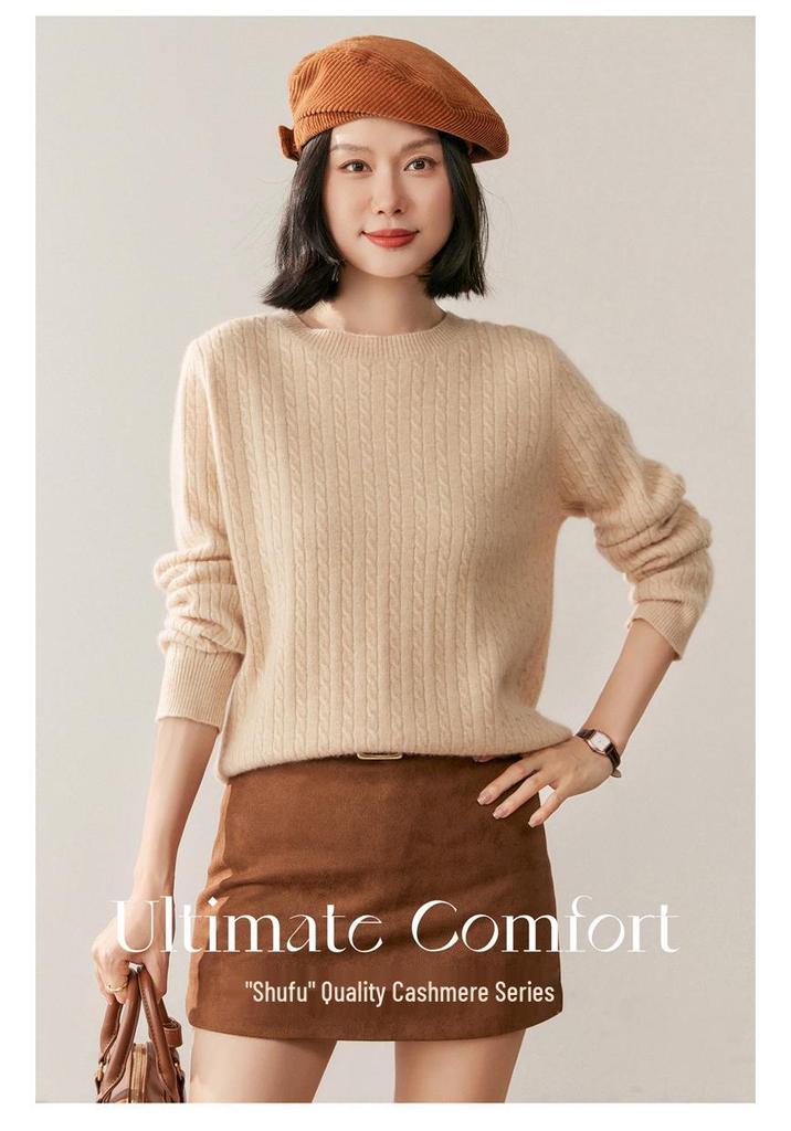 2025 Fall/Winter Women's Round Neck Loose Fit Cashmere Sweater