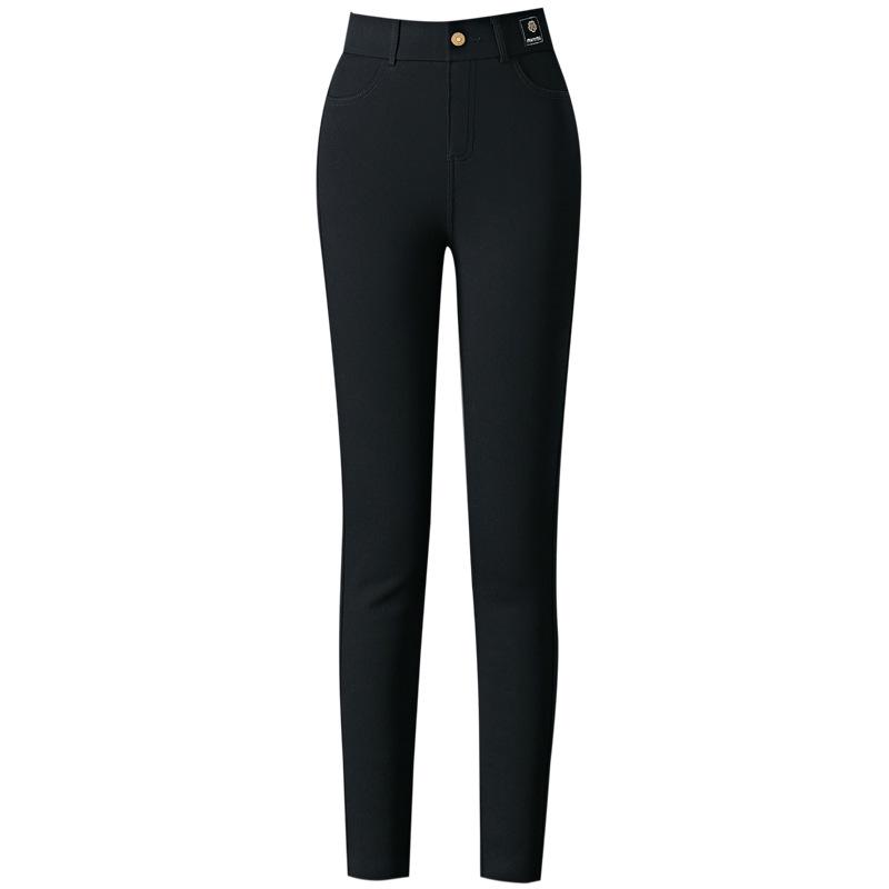 Warm High-Waist Skinny Denim Pants for Autumn/Winter - Slimming, Elastic, Plus Velvet Mom Jeans