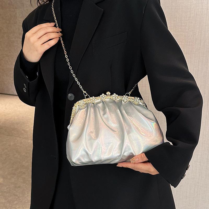 Sac à bandoulière messager moyen en cuir souple Symphony élégant et simple à clip portable, sac décontracté pour femmes, tempérament polyvalent