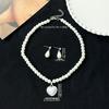 3pcs/set Fashion Heart-shaped Pendant Necklace Earrings Set Holiday Parties Daily Wear Women's Resin Jewelry Accessories Gifts