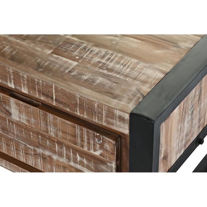 Table basse - Alpin - Acacia - Métal - 110 cm - 2 tiroirs - Design élégant