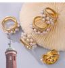 Korean-Japanese Style Zircon Shell Pearl Titanium Ring – Luxury, Trendy, Versatile Design