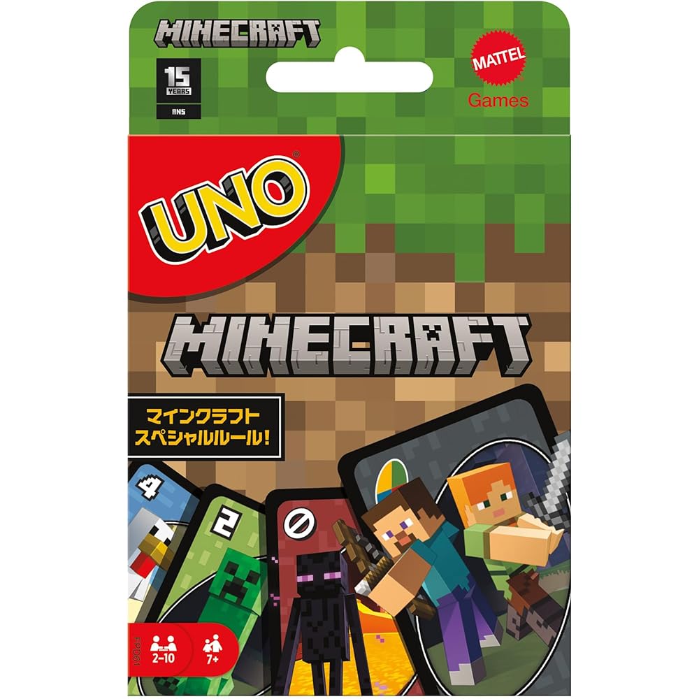 Mattel UNO Minecraft Card Game 112 Cards for 2-10 Players Ages 7 and Up Green