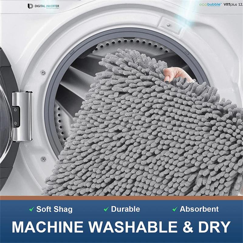 1 PCS Bathroom Rug Mat Non Slip Quick Dry Bath Mats Extra Thick and Super Absorbent Bath Rugs Microfiber Chenille Shower Carpet