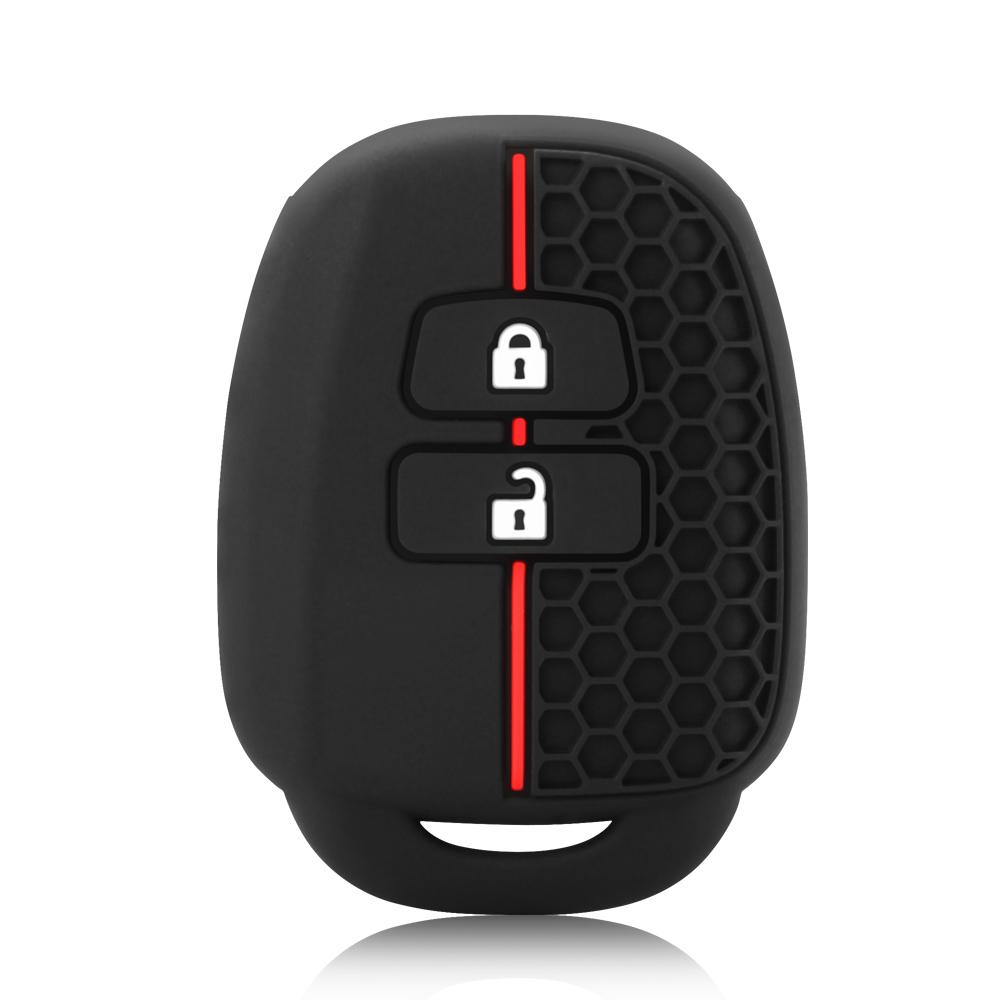 

Silicone Car Key Cover Case For Toyota Yaris Corolla Highlander Crown 2 Buttons Remote Skin Protector Shell Keychain Accessories