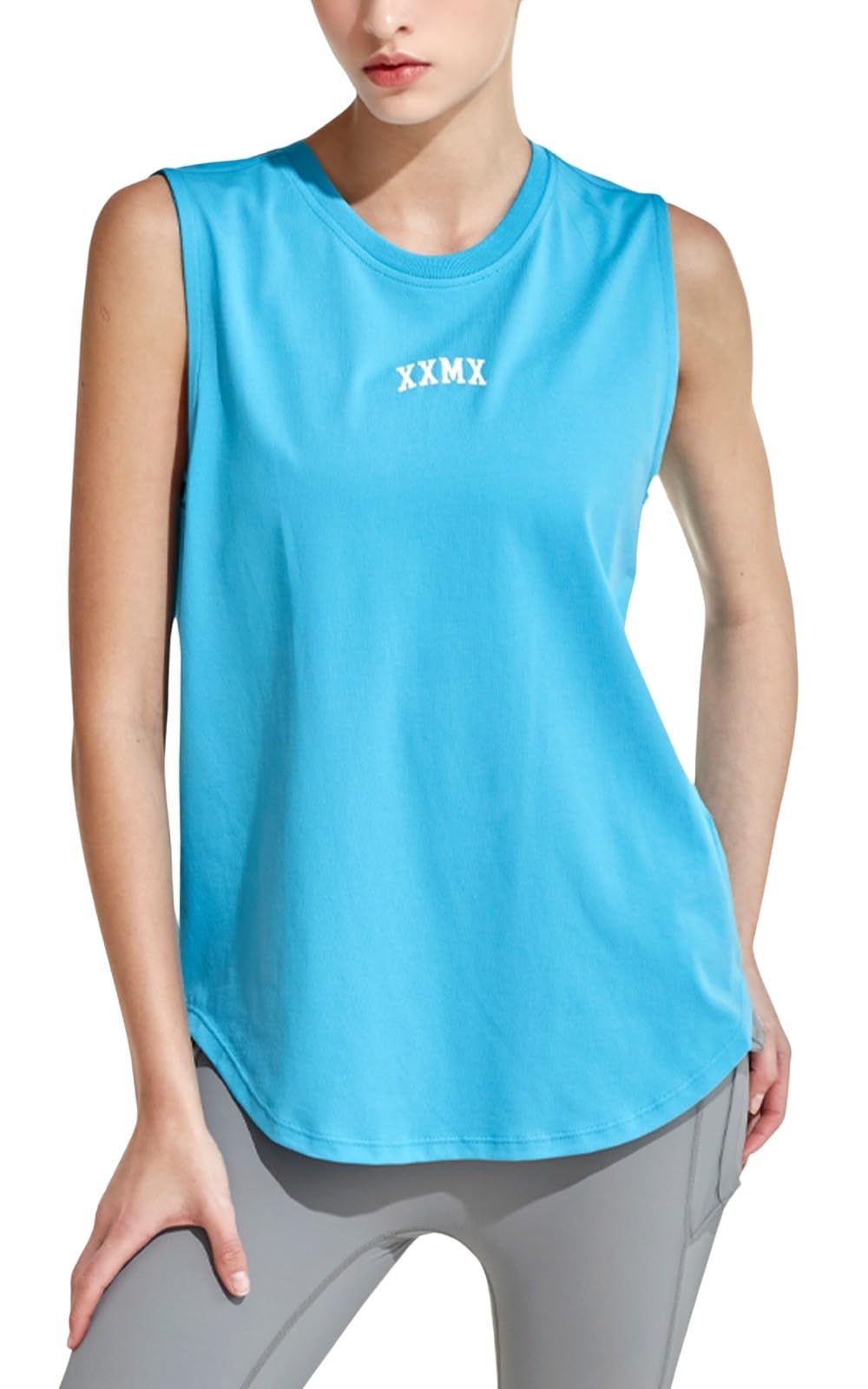 

XEXYMIX Майка для йоги без рукавов Размер Мауи Размер M Женский топ, XWFSL01J1, Синий,