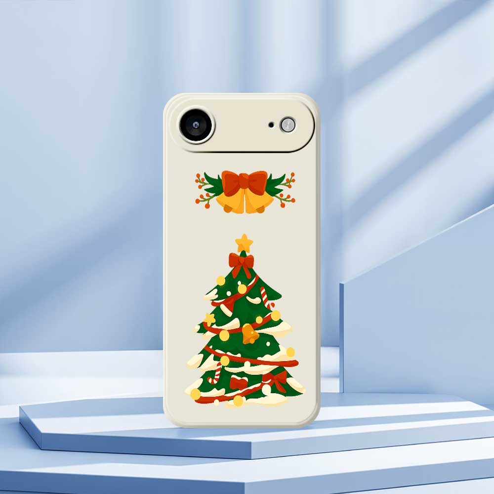 For iPhone Air Case Christmas Tree Bow Pattern Printing Straight Edge TPU Phone Back Cover