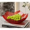 Luxury Vertical Ribbed Flower-Shaped Fruit Bowl