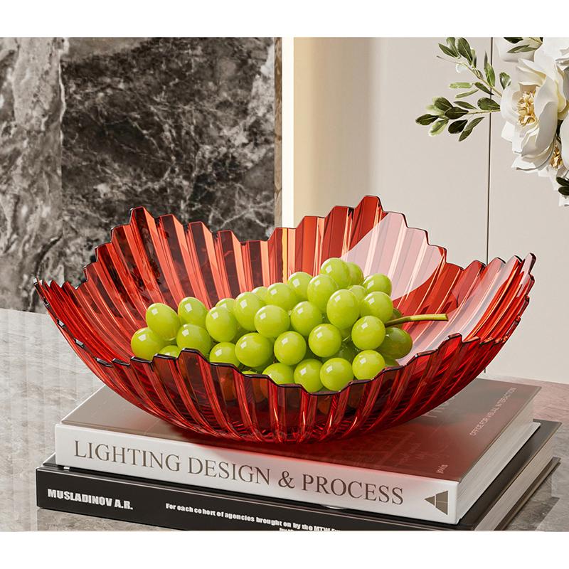 Luxury Vertical Ribbed Flower-Shaped Fruit Bowl