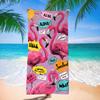 Pop Art Rosa Flamingo Cartoon Druck Strandtuch Schnelltrocknend Sandabweisend Handtuch Hawaii Strand Camping Sommerurlaub Handtuch