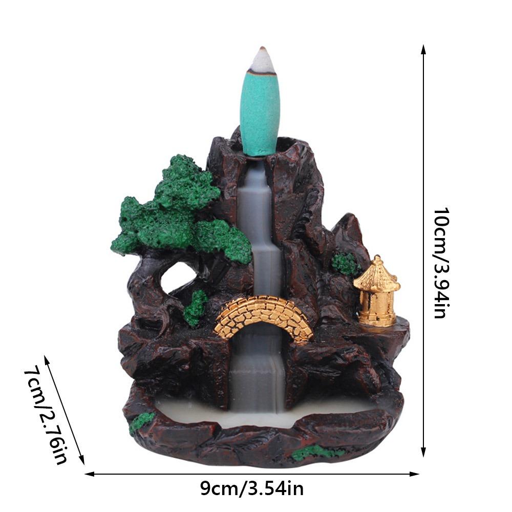 Resin Backflow Incense Burner Mountains River Waterfall Design Waterfall Incense Holder Sandalwood Stand Fragrance Holder
