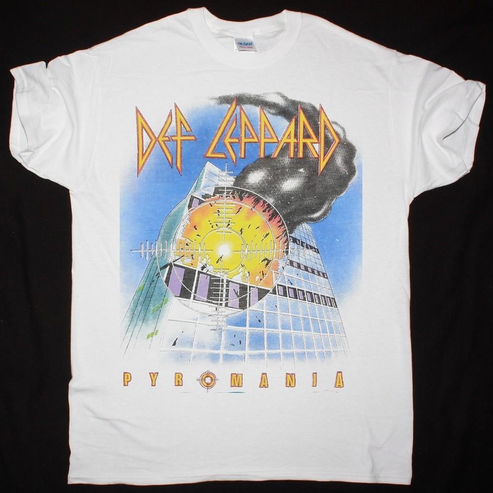 DEF LEPPARD PYROMANIA TOUR 1983 WHITE T-SHIRT  TARIFFS INCLUDED Unisex T-Shirt S