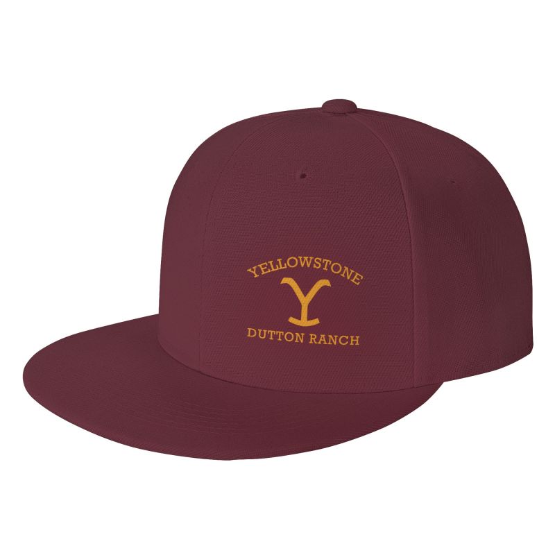 Yellowstone Dutton Ranch Graphic Print Baseball Cap Unisex Hip Hop Skull Hat Black Flat Bill Hats Unisex Adjustable Snapback Caps