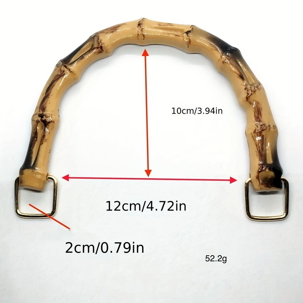 1pcs Chic Handmade Woven Bag Accessories, Resin Bamboo Style Handles, DIY Crafting Replacement Carry Loops for Handbags