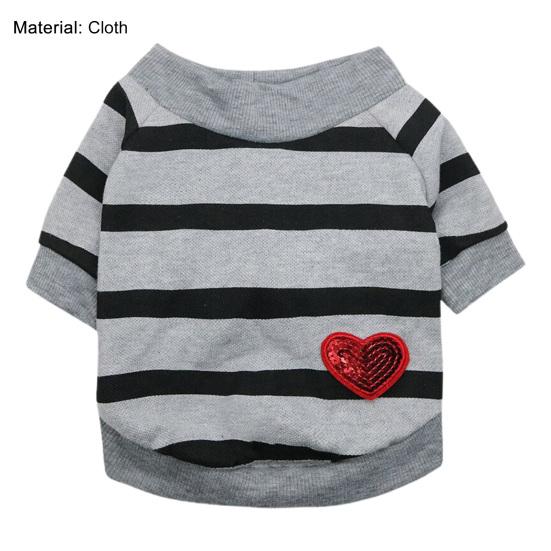 Pet Vest Stripe Pattern Dress-Up Breathable Pullover Type Comfy Dog Clothes for Home Wear