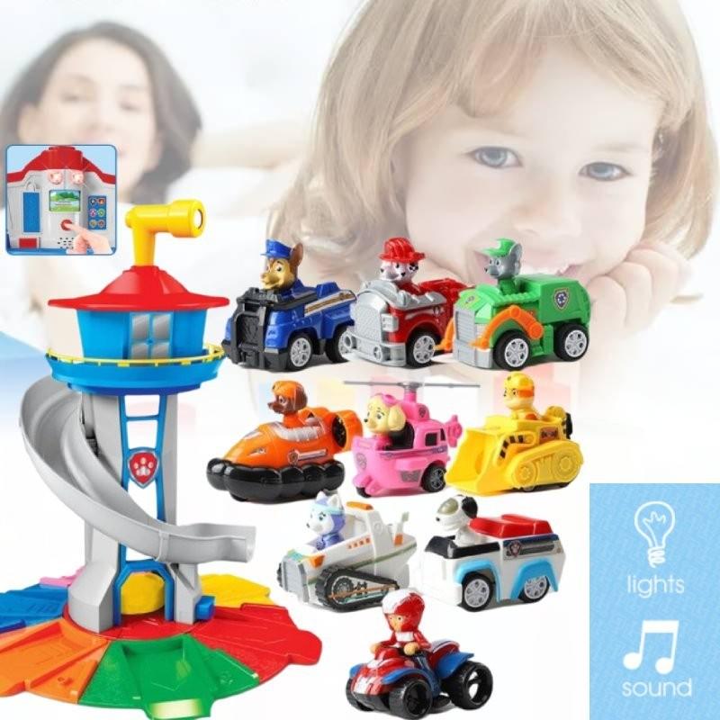 Back Pull Watchtower Vehicle Children Puzzle Toy Set Lookout Electric