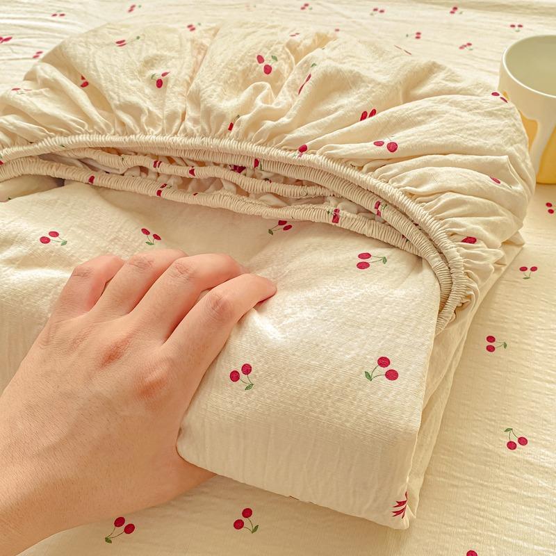 Double Layer Cotton Bed Sheet Full Wrap Mattress Protector Cover Soft Touch All Season Safe For Baby And Maternity