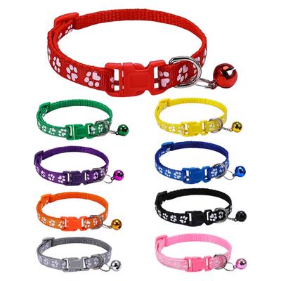 Adjustable Buckle Design Exquisite with Bell Paw Pattern Pet Cat Dog Neck Circle