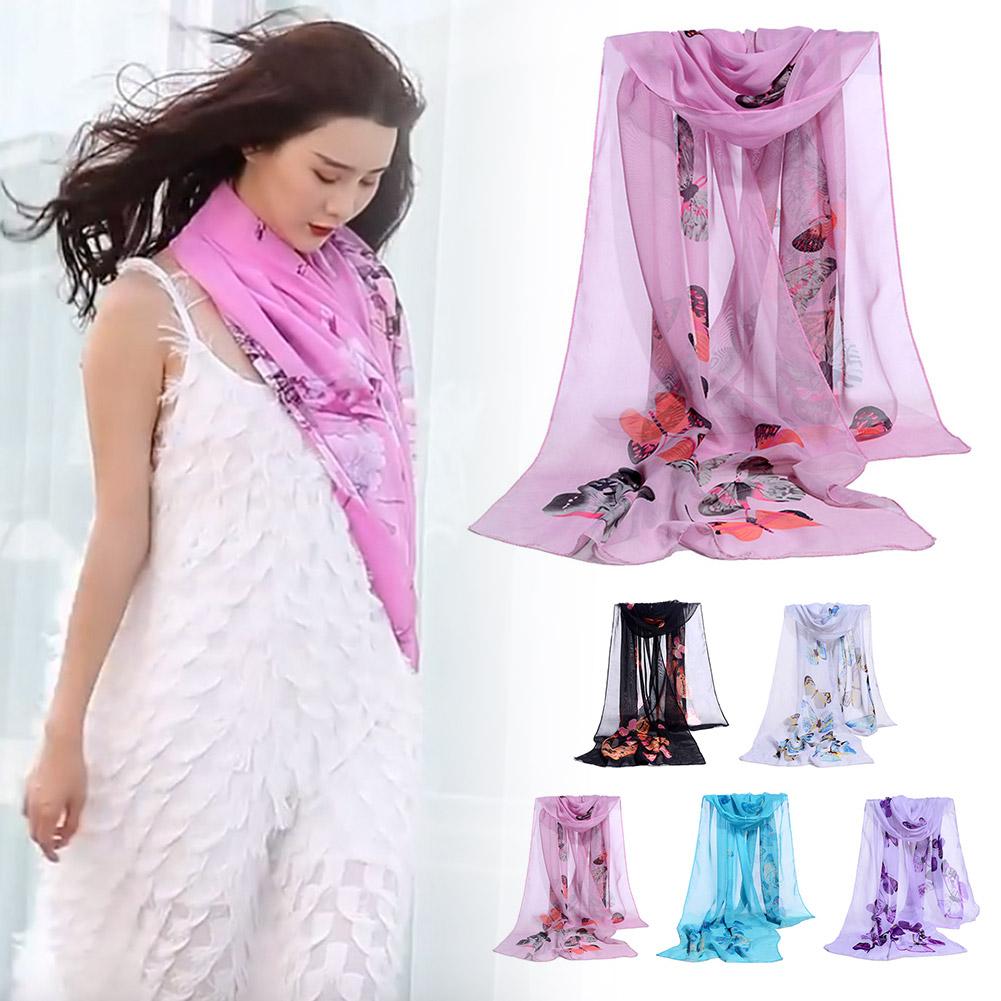 New Hot Fashion Party Scarves Shawl Butterfly Flower Shawl Wrap Silk Shawl Vintage Soft Soft La L6D0