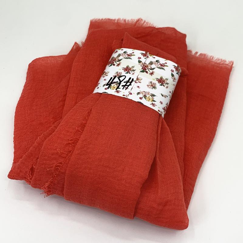 Women Cotton Scarf New Summer Girls Solid Color Sunscreen Thin Scarves Soft Shawl Foulard Viscose Spring Lady Wrap Shawls