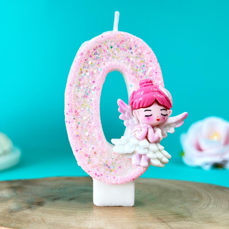 Number 0 Birthday Candle - 1 Piece for Decoration Kids Baking Supplies One Size