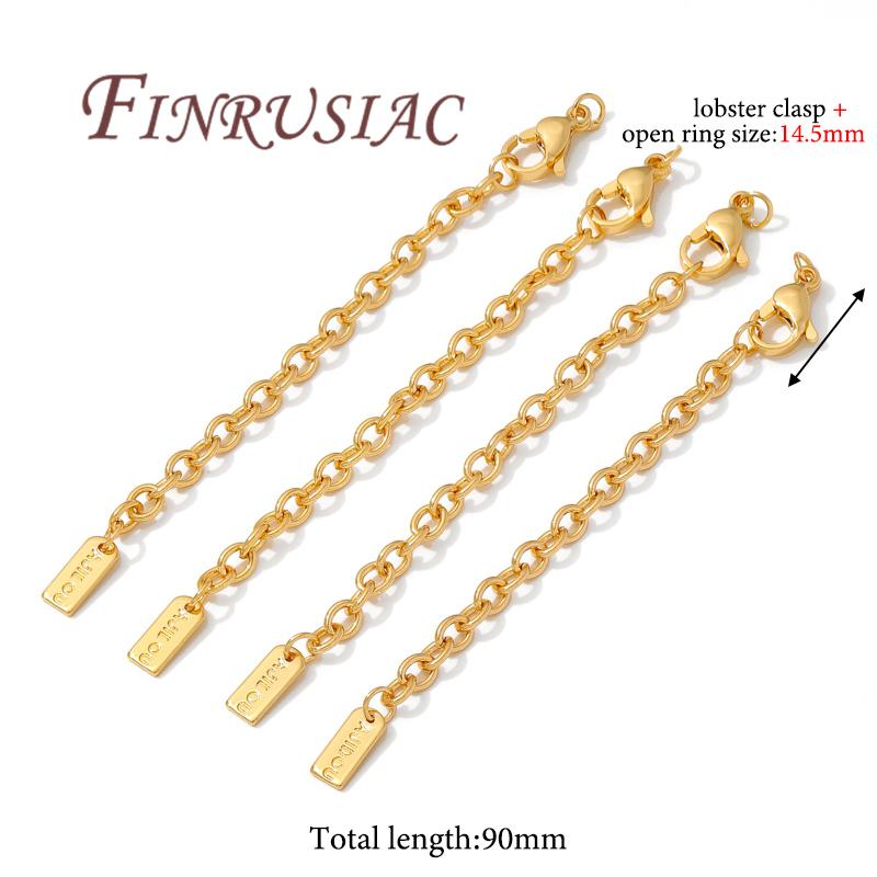18K Gold Plated Extension Chain,Lobster Clasps with Extender Chain Connector,DIY Bracelets Accessories,Jewelry Making Supplies