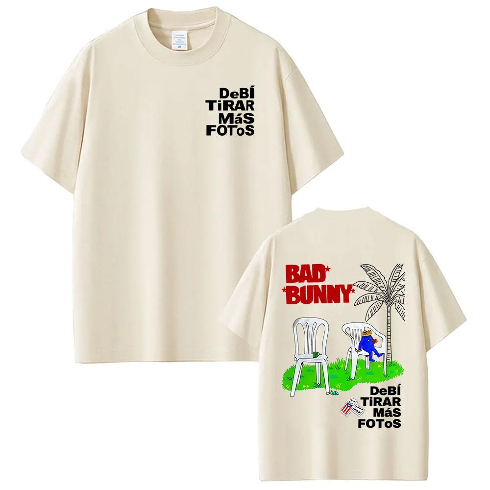 Rapper Bad Bunny Tour 2025 Debi Tirar Mas Fotos DTMF Merch TShirt Unisexs Clothing Summer ONeck Hip Hop Pop Music Tees Streetwear