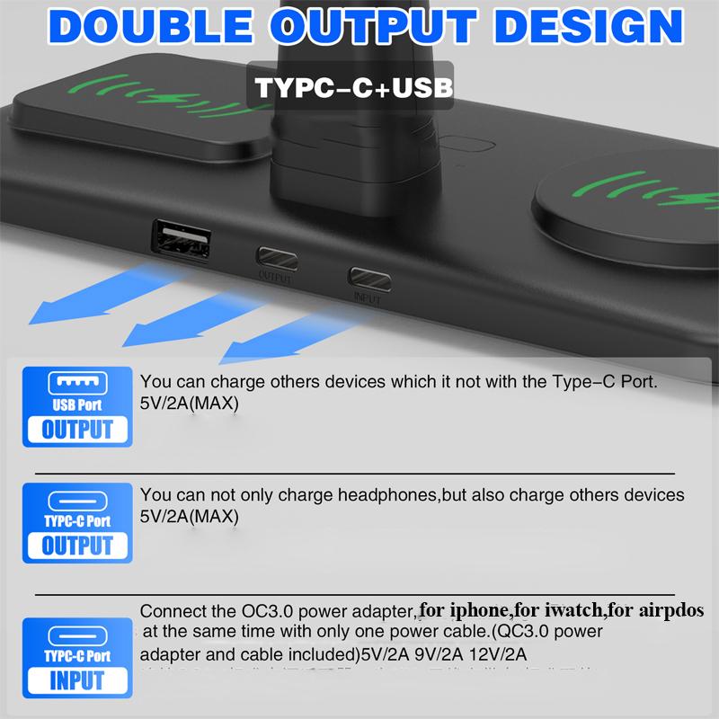 3in1 Headphones Stand Wireless Charger RGB Atmosphere Light Gaming Headset Bracket Mobile Phone Bluetooth Earphone Charging Dock