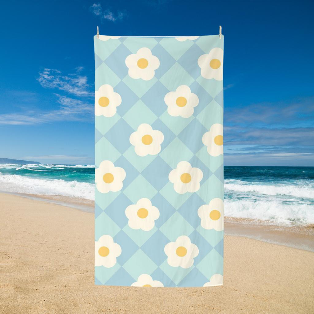 Ins-Stil Blumen Strandtuch, Digitaldruck Dünn Schnelltrocknend Anti-Sand Mikrofaser Leicht für Schwimmen Yoga Reisen Fitnessstudio Geschenk