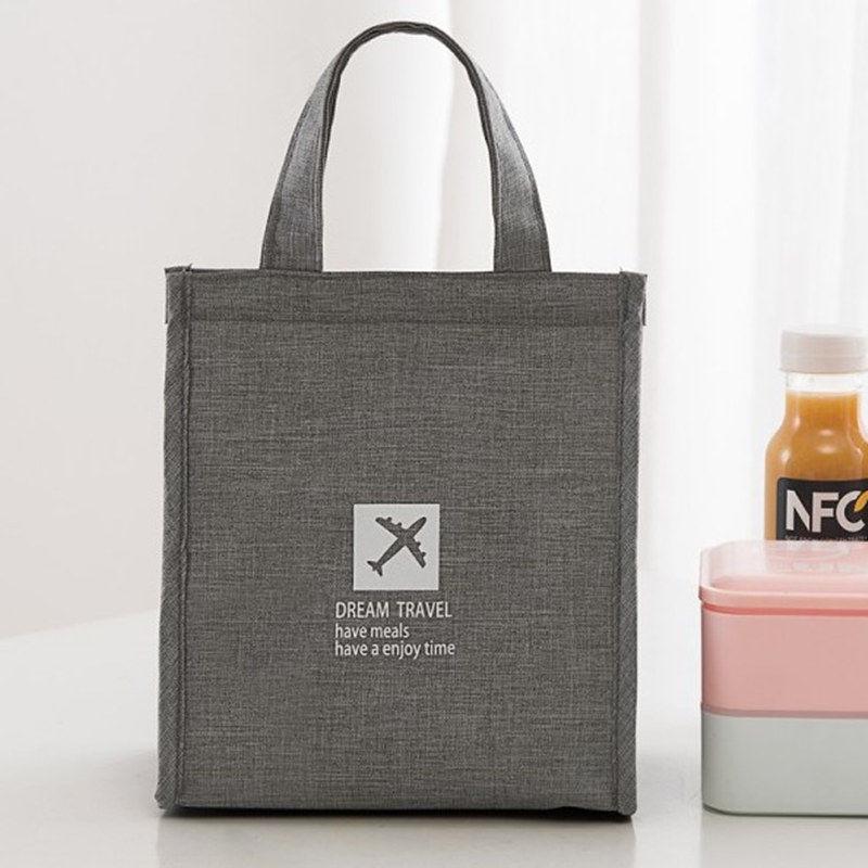 Geantă de mână groasă pentru prânz Bento, izolată, impermeabilă pentru femei, cu folie de aluminiu, conservare caldă și rece, capacitate mare