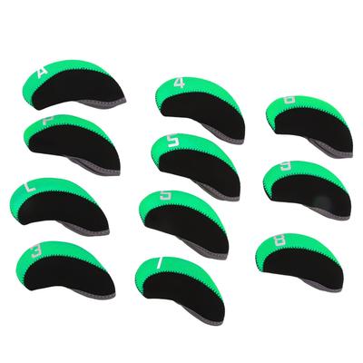 11 Adet Golf Sopası Başlığı Neopren Numaralı Golf Sopası Başlığı Koruyucu Dış Saha Yeşil
