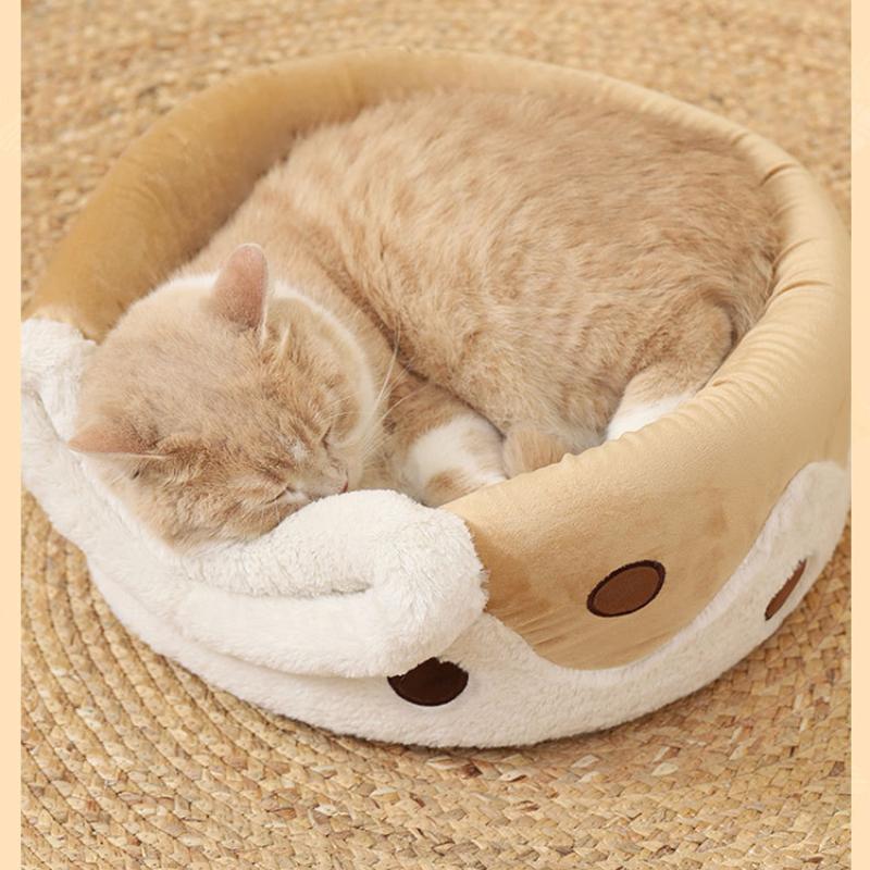 Casă creativă pentru pisici Pat amuzant pentru câini mic Pat moale pentru pisici cu pernă detașabilă Casă pentru câini pentru cățeluși pisici iarnă Canisă caldă pentru câini