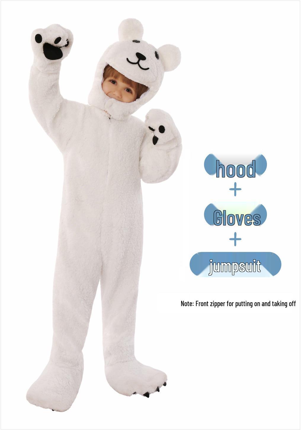 

Children s White Bear Cosplay Costume for Halloween or Kindergarten Performances M