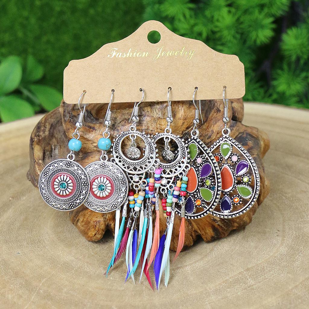 Boho Style Multi-Style Women's Earrings Geometric Shape Dangle Ear Zircon Match Various Party Decor Gifts