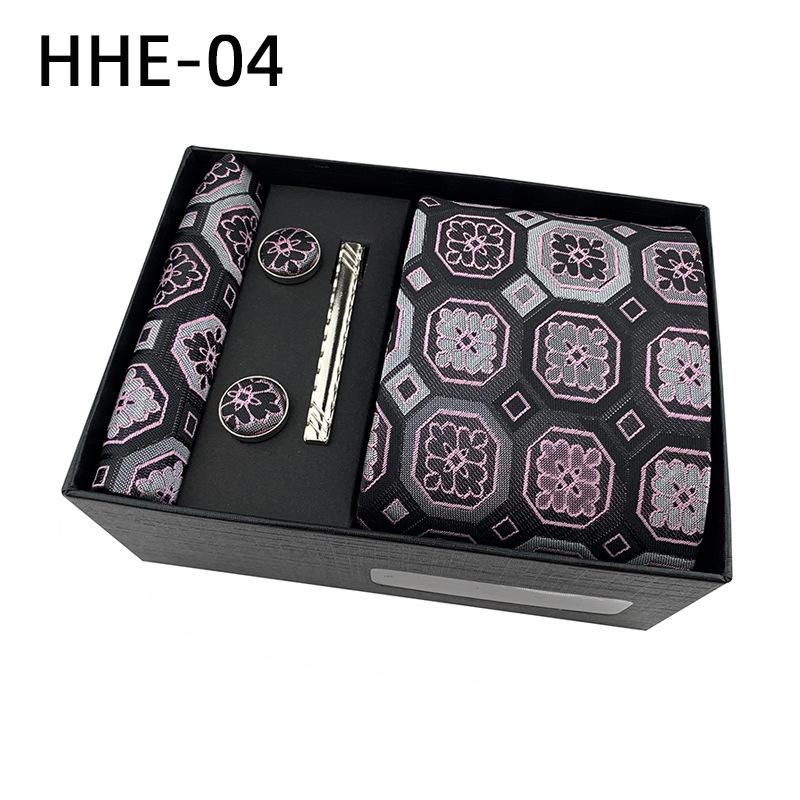 Cravatta da uomo Paisley Set regalo cravatta con gemelli e fermacravatta Cravatta business casual Nera Confezione regalo