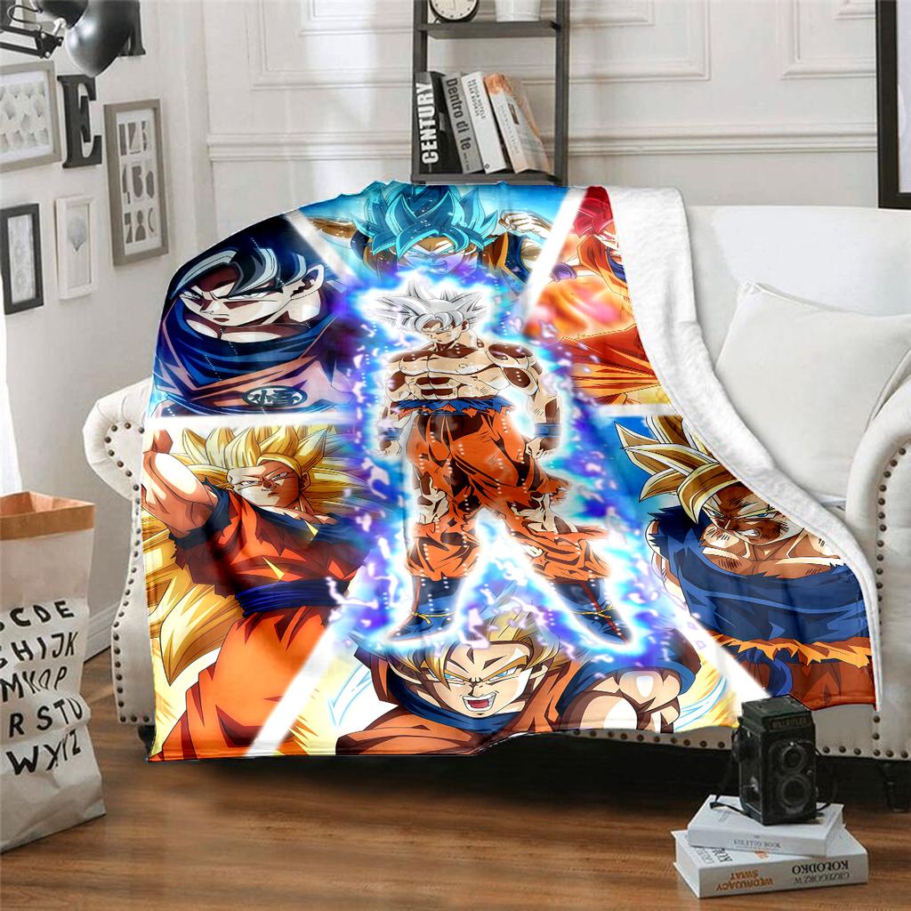 1PC Dragon Ball Super Print Flannel Blanket, High quality All Seasons, Home Decor, Warmth and Comfort, Perfect for Christmas Gifts