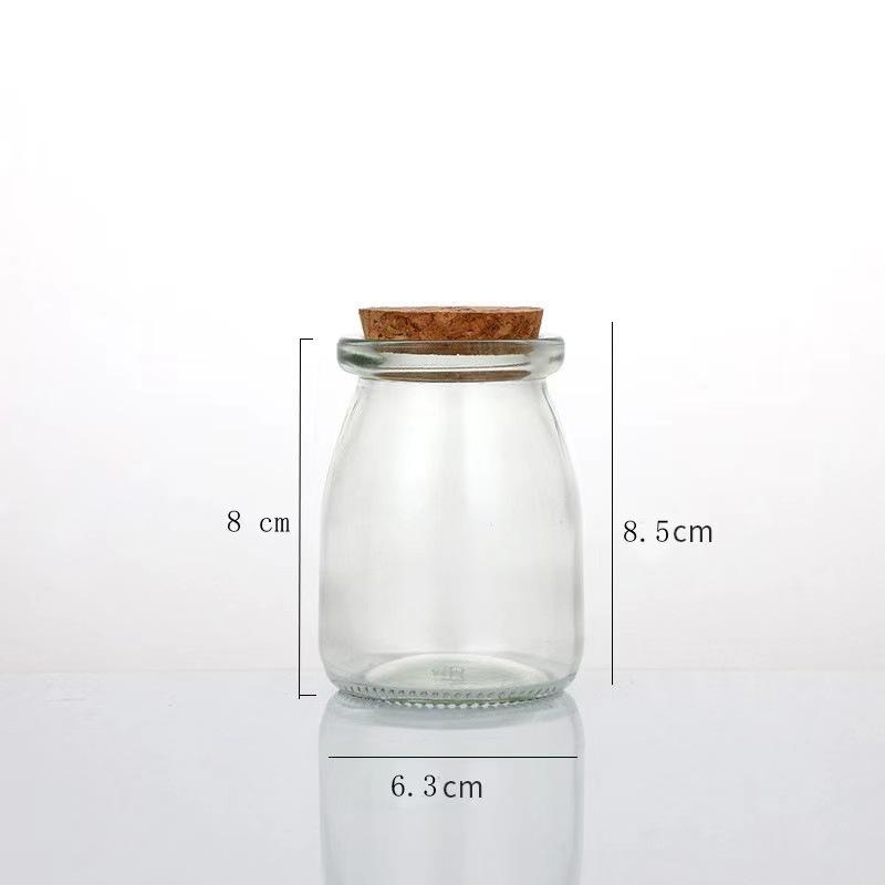 Pudding Yogurt Packaging Container High Temperature Resistant Cork Stopper Lid Transparent Glass Bottle Hangable Decorative Tool