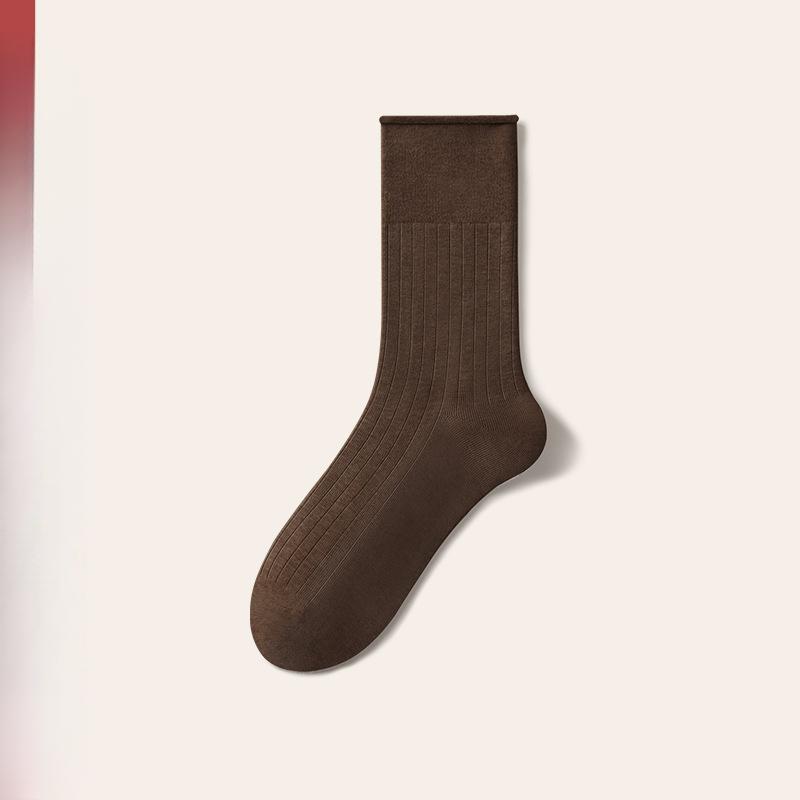 

Женские весенне-осенние носки-трубы из чистого хлопка, антибактериальные, против запаха, не скатывающиеся, бесшовные 1 pair коричневый