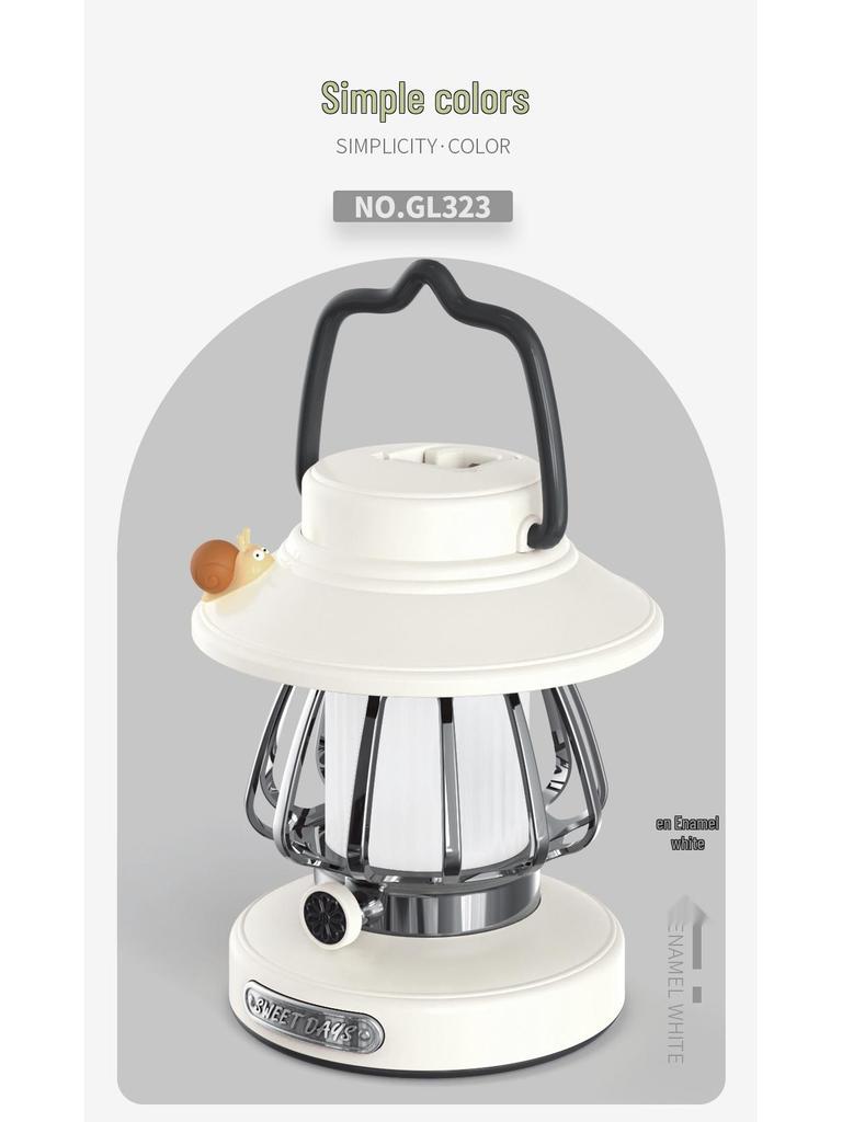 Portable Rechargeable Retro Camping Lantern - Handheld Tent Light & Creative Outdoor Atmosphere Lamp.