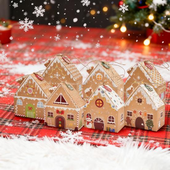 Christmas House Gift Box Set 3D Pop Up Cottage Gift Box Festive Holiday Packaging for Cookies Sweets Toys