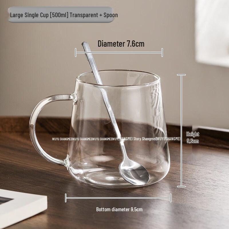 ZISIZ Glass Mug with Handle