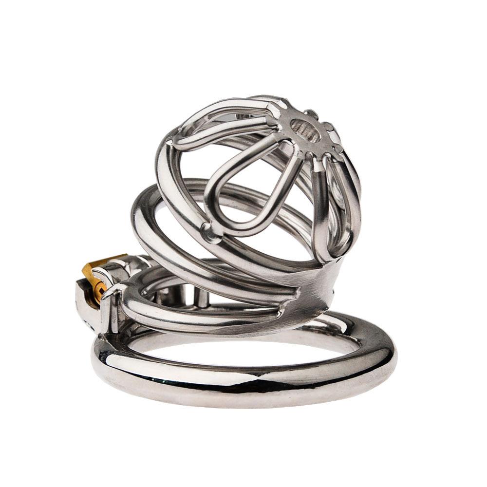 Stainless Steel Small Male Chastity Device Ergonomic Design Stealth Lock for Adults Solitary Extreme Confinement Cage