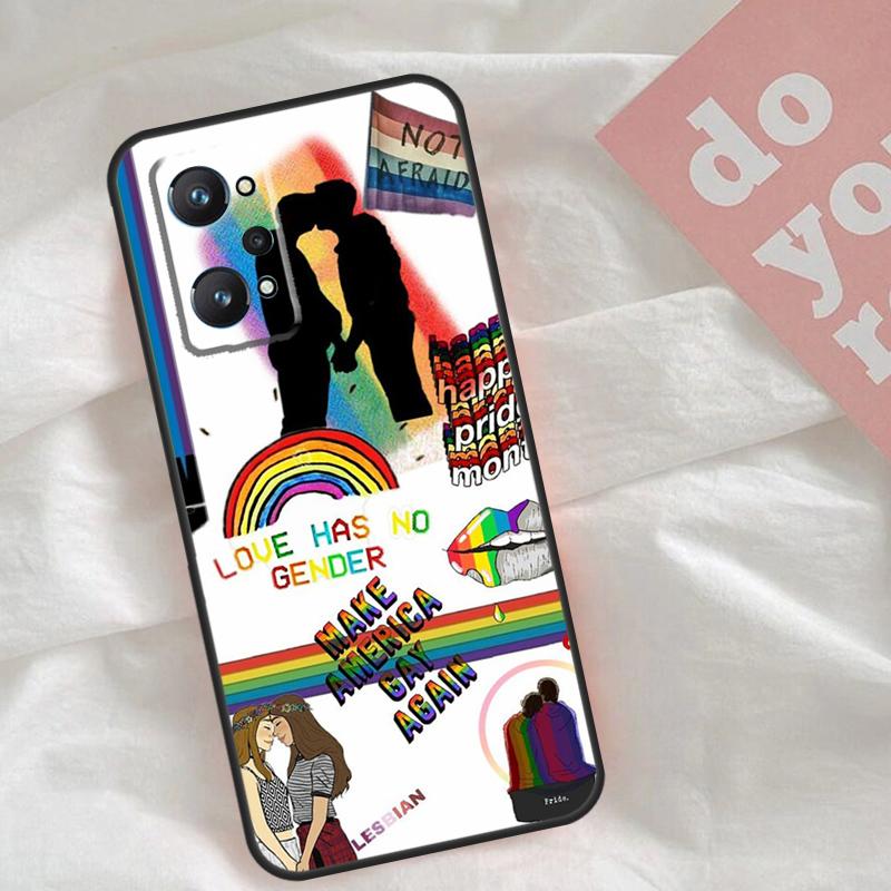 Gay Lesbian LGBT Rainbow Pride Case For Realme GT7 Pro GT6 C75 C65 C67 C61 C53 C55 C51 C35 C63 C71 15 11 12 13 14 Pro Plus